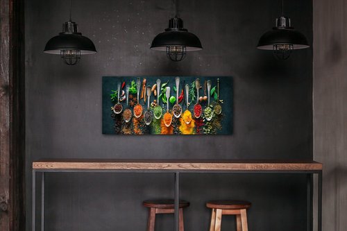 Tablou Teaspoons and spice - 90 x 40 cm