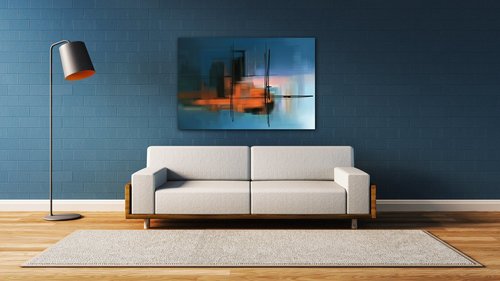 Tablou Abstract design blue - 60 x 40 cm