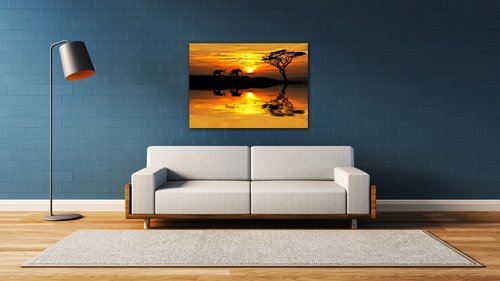 Tablou Safari sunset - 70 x 50 cm