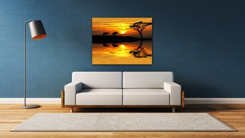 Tablou Safari sunset - 90 x 70 cm