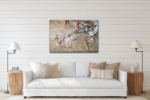Tablou Pink blossom - 90 x 60 cm