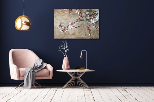Tablou Pink blossom - 90 x 60 cm