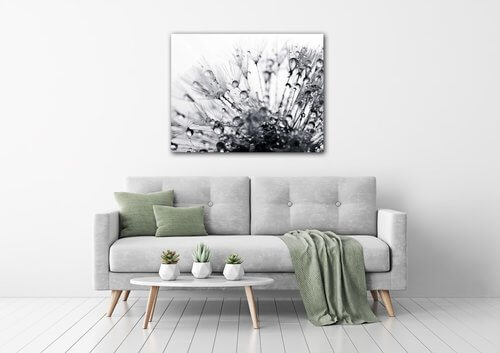 Tablou Flower with little drops of water - 90 x 70 cm