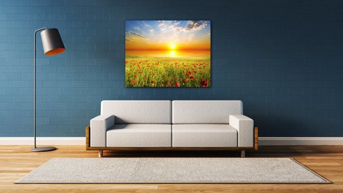 Tablou Poppies field - 90 x 70 cm