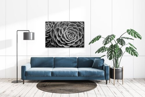 Tablou Black and white blossom - 90 x 60 cm