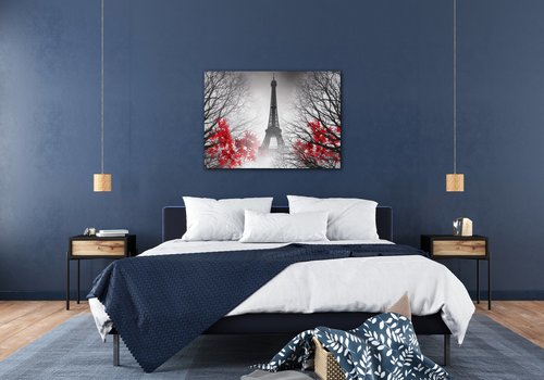 Tablou Eiffel tower red details - 70 x 50 cm