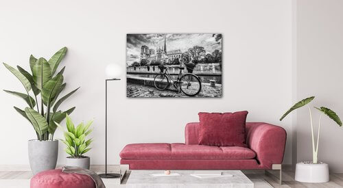 Tablou Street with an old bicycle - 90 x 60 cm