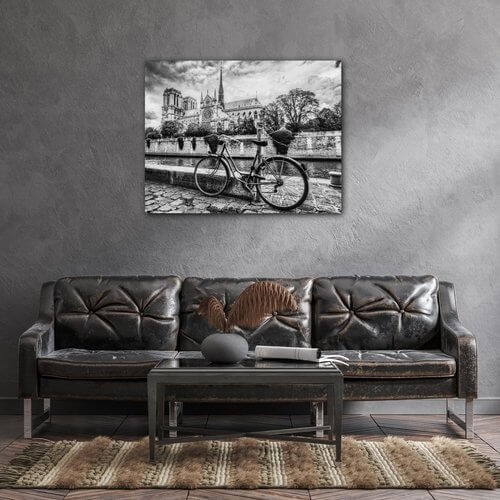 Tablou Street with an old bicycle - 90 x 70 cm