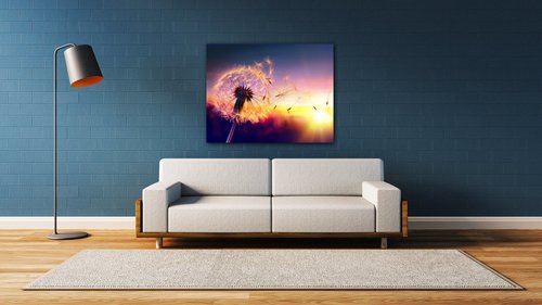 Tablou Dandelion and sunset - 90 x 70 cm