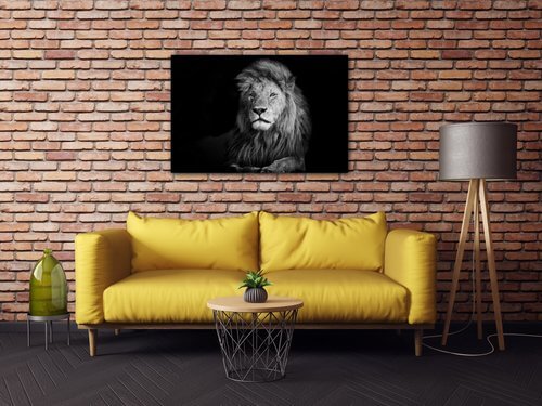 Tablou Lion black and white - 90 x 60 cm