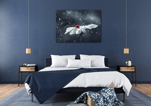 Tablou Lady bug on the flower - 70 x 50 cm