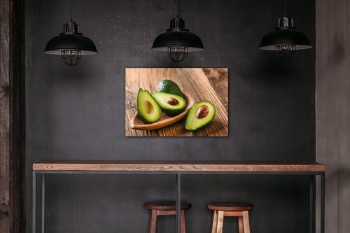 Tablou Avocados on wood - 90 x 60 cm