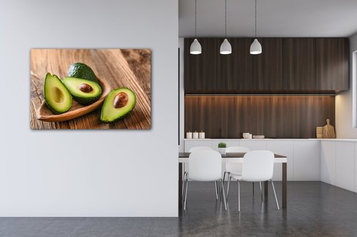 Tablou Avocados on wood - 90 x 60 cm