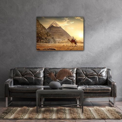 Tablou Pyramids and sunrise - 70 x 50 cm