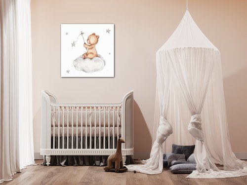 Obraz Little bear with stars - 20 x 20 cm