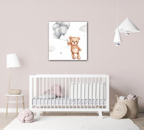 Obraz Bear with balloons - 20 x 20 cm