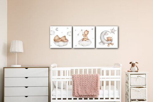 Obraz Set of three pictures with bears - 90 x 30 cm (3-piese)
