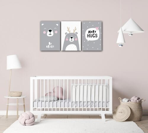 Obraz Set of pictures grey and white - 60 x 30 cm (3-piese)