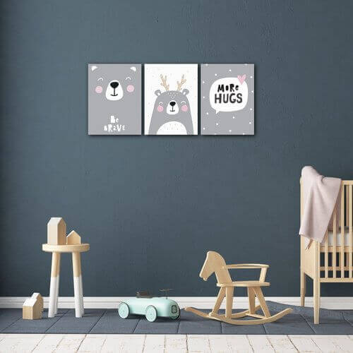 Obraz Set of pictures grey and white - 90 x 40 cm (3-piese)