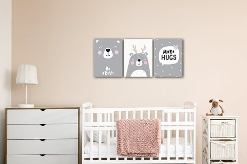 Obraz Set of pictures grey and white - 90 x 40 cm (3-piese)