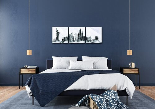 Tablou New York panorama - 90 x 30 cm (3-piese)