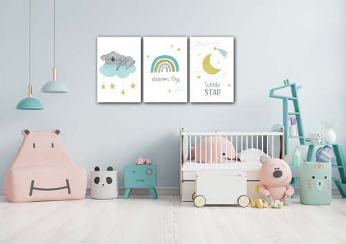 Obraz Dream big koala - 60 x 30 cm (3-piese)