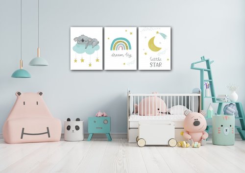 Obraz Dream big koala - 90 x 40 cm (3-piese)