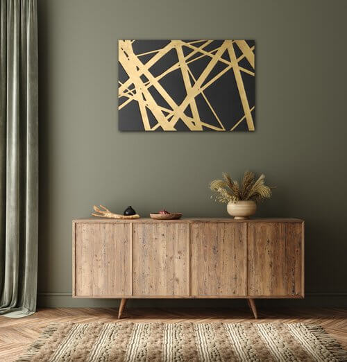 Tablou Abstract golden lines - 90 x 60 cm