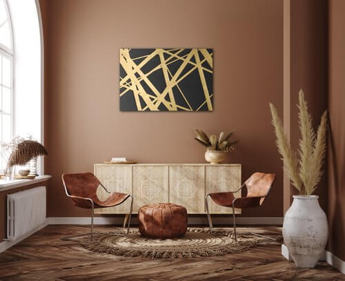 Tablou Abstract golden lines - 90 x 60 cm