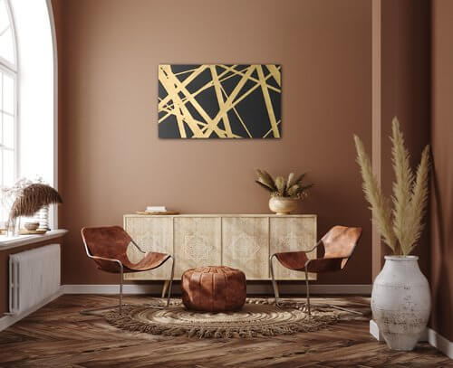 Tablou Abstract golden lines - 50 x 30 cm