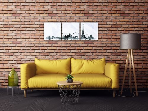 Tablou Paris panorama - 90 x 30 cm (3-piese)