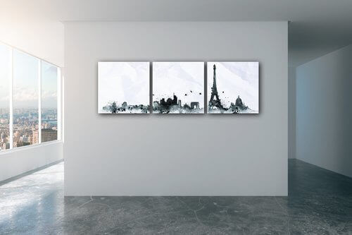 Tablou Paris panorama - 90 x 30 cm (3-piese)