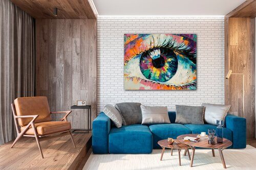 Tablou Coloful Eye - 90 x 70 cm