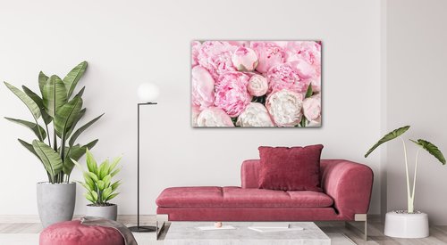 Tablou Pinky flowers - 90 x 60 cm