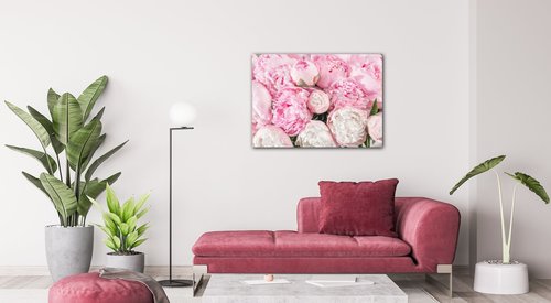 Tablou Pinky flowers - 70 x 50 cm