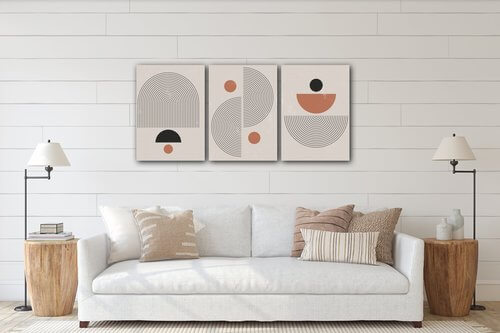 Tablou Set of abstract - 150 x 70 cm (3-piese)