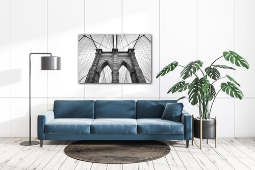 Tablou Brooklyn bridge black and white - 60 x 40 cm