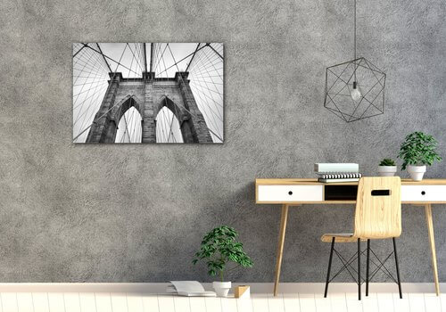 Tablou Brooklyn bridge black and white - 60 x 40 cm