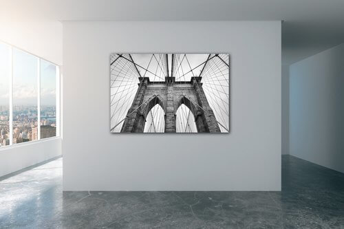 Tablou Brooklyn bridge black and white - 60 x 40 cm