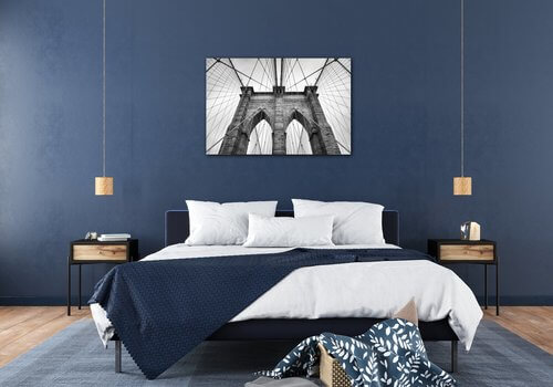 Tablou Brooklyn bridge black and white - 60 x 40 cm