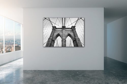 Tablou Brooklyn bridge black and white - 70 x 50 cm