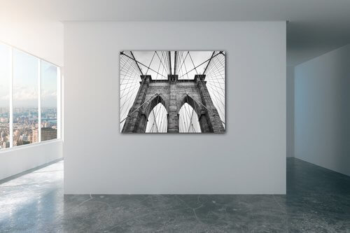 Tablou Brooklyn bridge black and white - 90 x 70 cm
