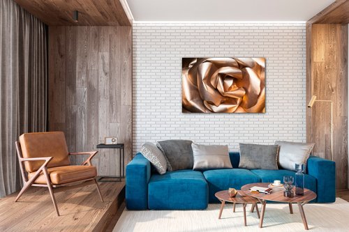 Tablou Golden paper rose abstract - 60 x 40 cm