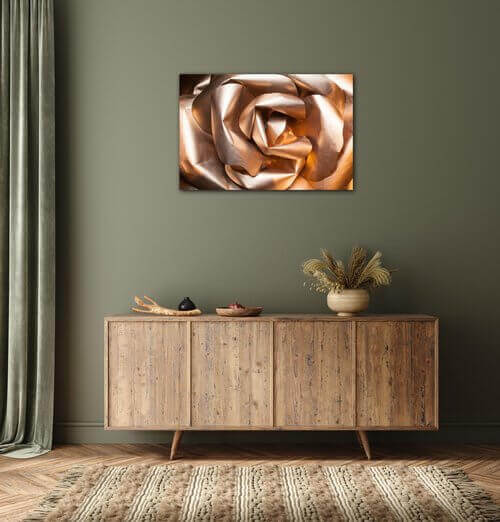 Tablou Golden paper rose abstract - 60 x 40 cm