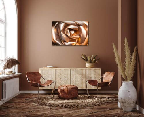 Tablou Golden paper rose abstract - 60 x 40 cm
