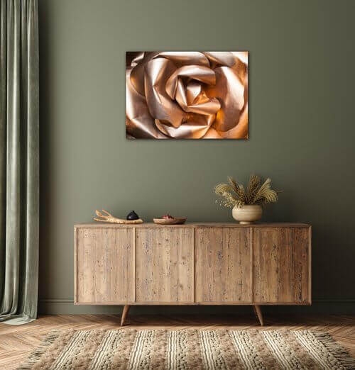 Tablou Golden paper rose abstract - 70 x 50 cm