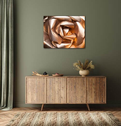 Tablou Golden paper rose abstract - 90 x 70 cm