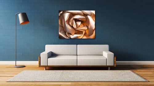Tablou Golden paper rose abstract - 90 x 70 cm