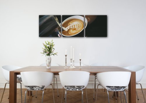 Tablou Latte art - 90 x 30 cm (3-piese)