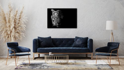 Tablou Tiger black and white - 60 x 40 cm